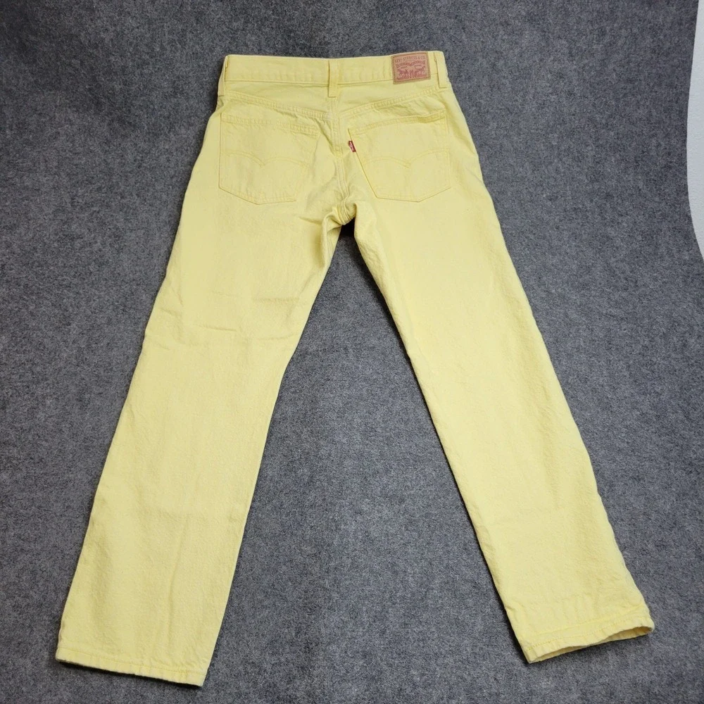 Levis Jeans Mens 30x30 Yellow Denim Red Tab Americana Straight Leg Indie Boho